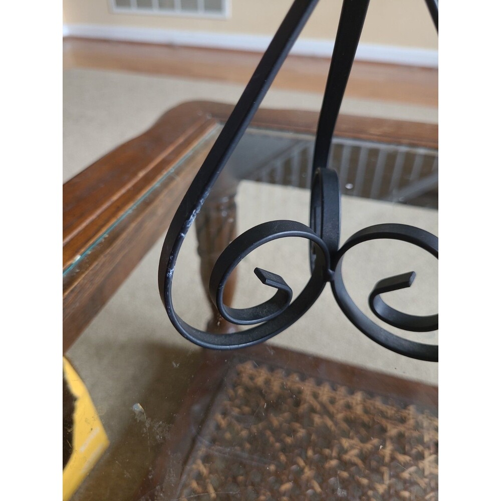 Lot of 3 Black Metal Pillar Candle Holders 4” Dia Graduated Heights - Picture 3 of 11